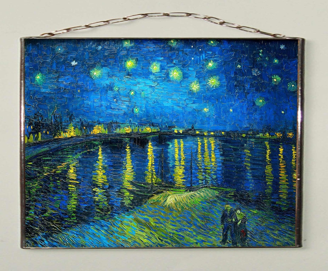 Vincent van Gogh Sterrennacht boven de Rhône, 1x glas-in-lood