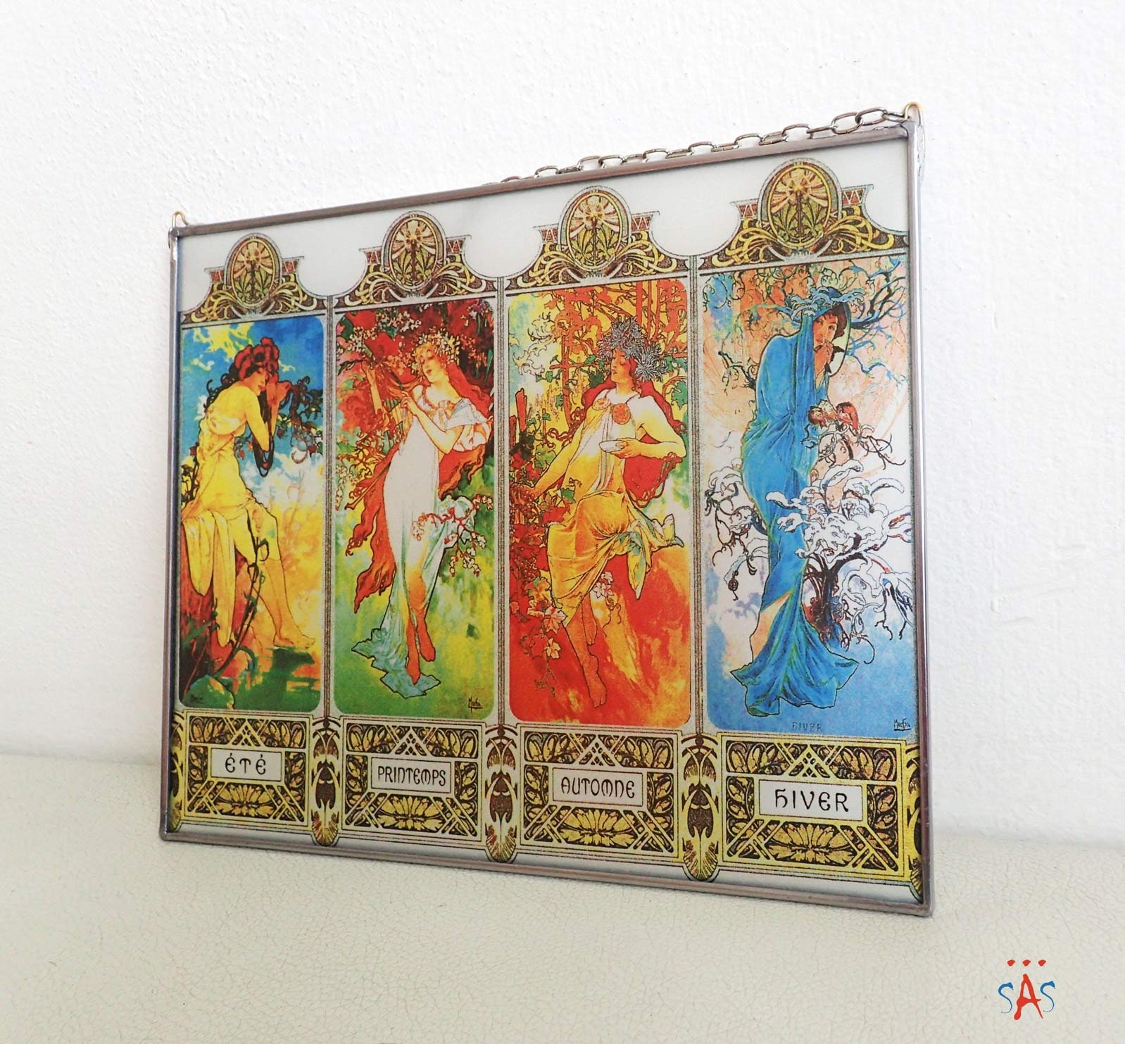 アルフォンス=ミュシャ 「四季 〜夏〜」複製画 表面ゲル加工アート