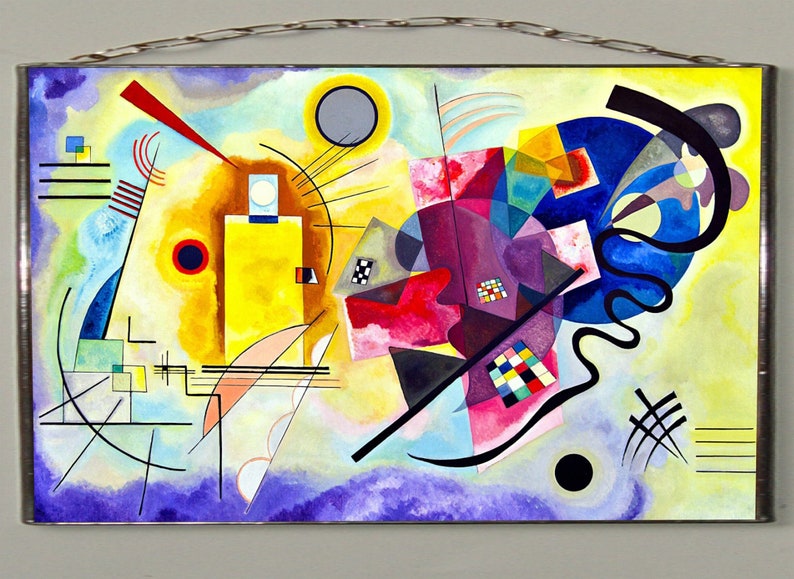 Wassily Kandinsky Yellow-Red-Blue, Stained glass and print on canvas. Canvas 280 gsm matte image 1