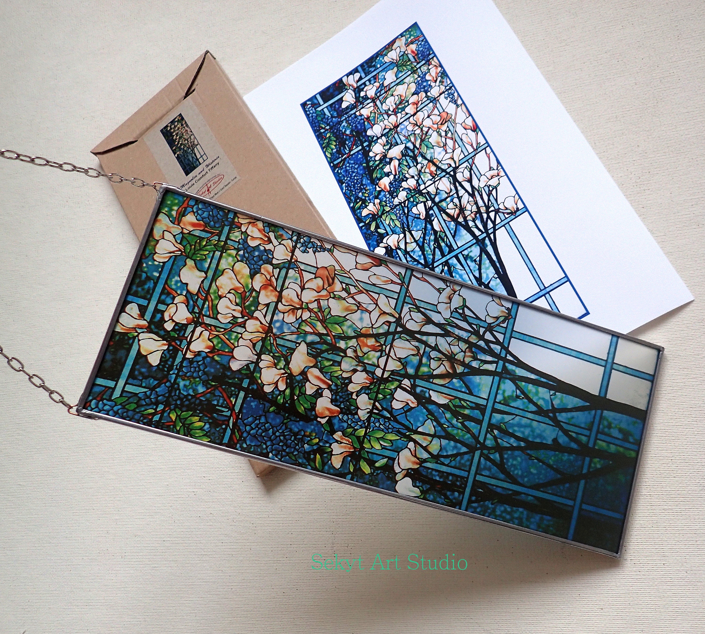 Louis Comfort Tiffany - Magnolia and Wisteria, Stained Glass and