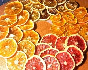 Tranches d'orange, de citron, de citron vert, de pamplemousse, d'orange sanguine, de kiwi ou d'ananas séchés,