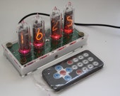Nixie tube clock include IN-14 tubes and case old school combined with handmade retro decor art Vintage Table Clock
