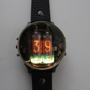 nixie tube watch wrist IN-16 clock with ultra rare grid and digits font style, please check description for more history image 4