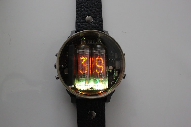 nixie tube watch wrist IN-16 clock with ultra rare grid and digits font style, please check description for more history image 4
