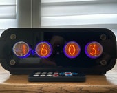 Nixie tube clock include IN-4 tubes with enclosure and motion sensor fully assembled with handmade retro alarm Vintage Tube Clock