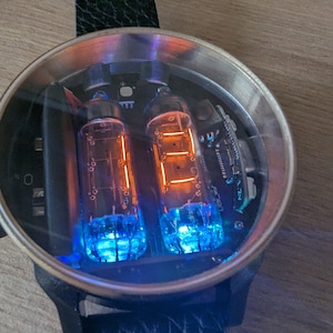 nixie tube watch wrist IV-9 numitron clock ticker style compact neon-lit wristwatch glowing gas discharge tubes image 10