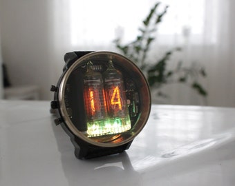 nixie tube watch wrist IN-16 clock with ultra rare grid and digits font style, please check description for more history