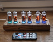 Nixie tube clock include IN-14 tubes and enclosure designer builder old school combined with handmade retro Vintage Table Clock