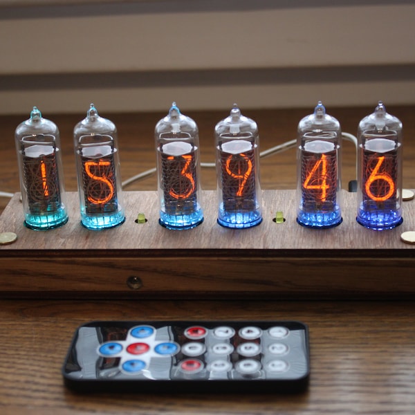 Nixie tube clock include IN-14 tubes and enclosure designer builder  || old school combined with handmade retro Vintage Table Clock
