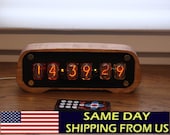 Nixie tube clock with IN-12 tubes and case, fully assembled, remote control, shipping from US