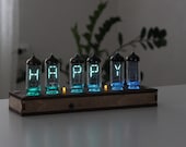 Nixie tube clock IV-17 or IV-4 vfd custom text display tube holiday gift birthday Christmas