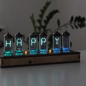 Nixie tube clock IV-17 or IV-4 vfd custom text display tube holiday gift birthday Christmas