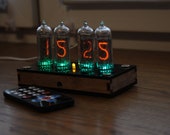 Nixie tube clock include IN-14 tubes and case || old school combined with handmade retro decor art || Vintage Table Clock