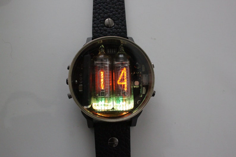 nixie tube watch wrist IN-16 clock with ultra rare grid and digits font style, please check description for more history image 3