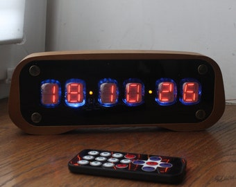 Zusammengestellte Numitron Uhr IV-19 VFD Nixie Ära Arduino Steampunk Retro Cyberpunk Uhr Kunst Dekoration Heiligtag Geschenk Geburtstag ussr