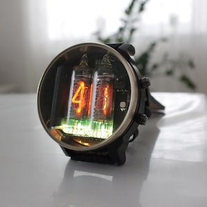 nixie tube watch wrist IN-16 clock with ultra rare grid and digits font style, please check description for more history image 7