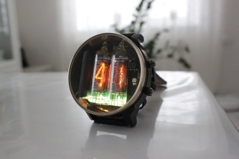 nixie tube watch wrist IN-16 clock with ultra rare grid and digits font style, please check description for more history image 7