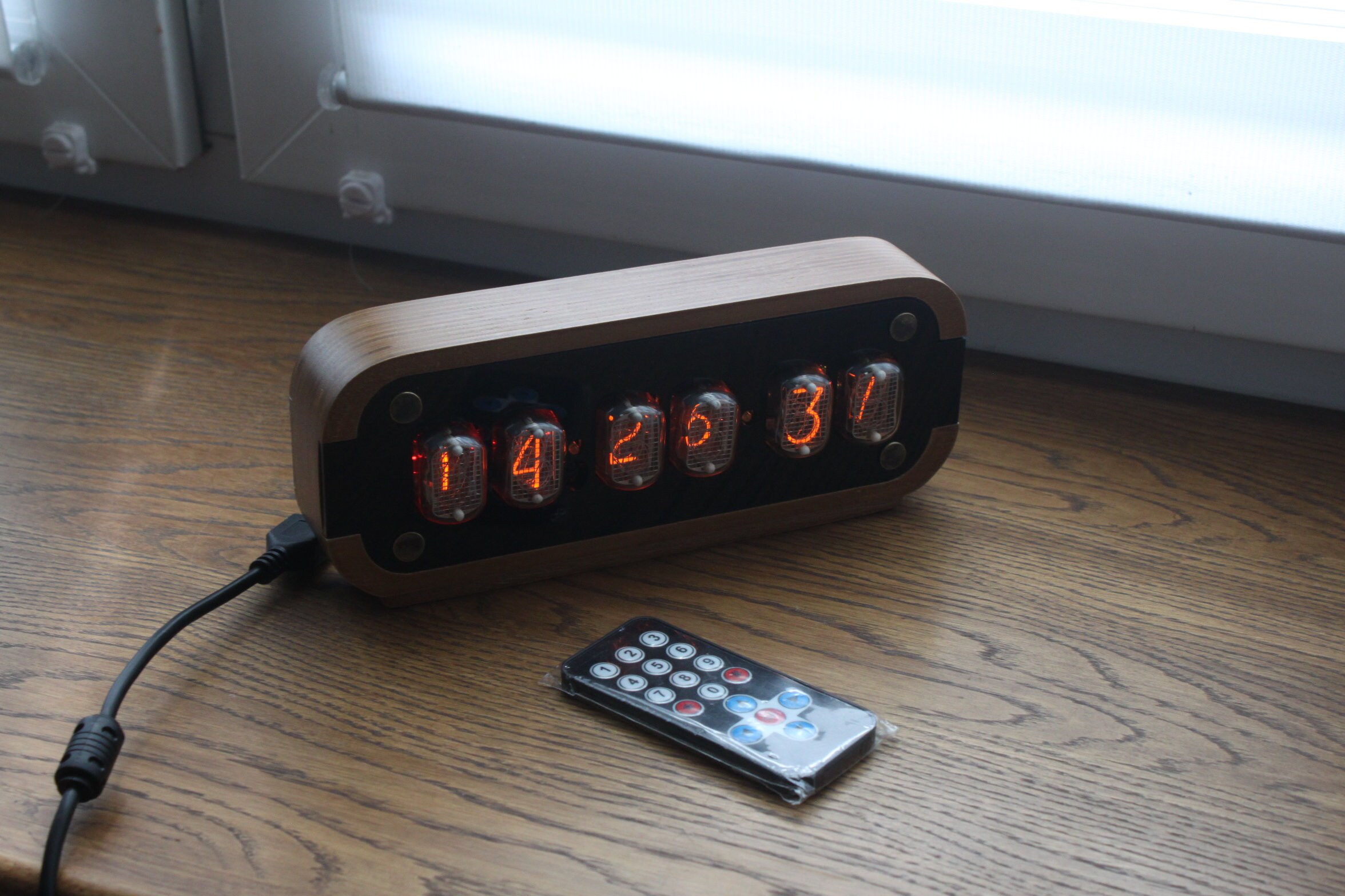 Nixie tube clock in12 desk alarm clock with motion sensor Etsy