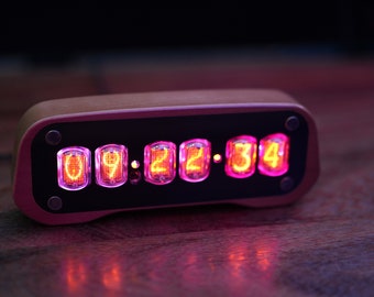 Nixie tube clock with IN-12 tubes and case, fully assembled, remote control, shipping from US