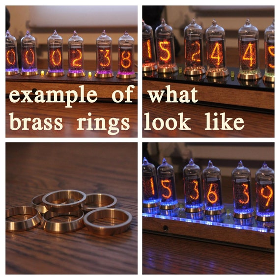 Nixie tube clock || with IN-14 tubes and oak stand || Remote Temperature  Date