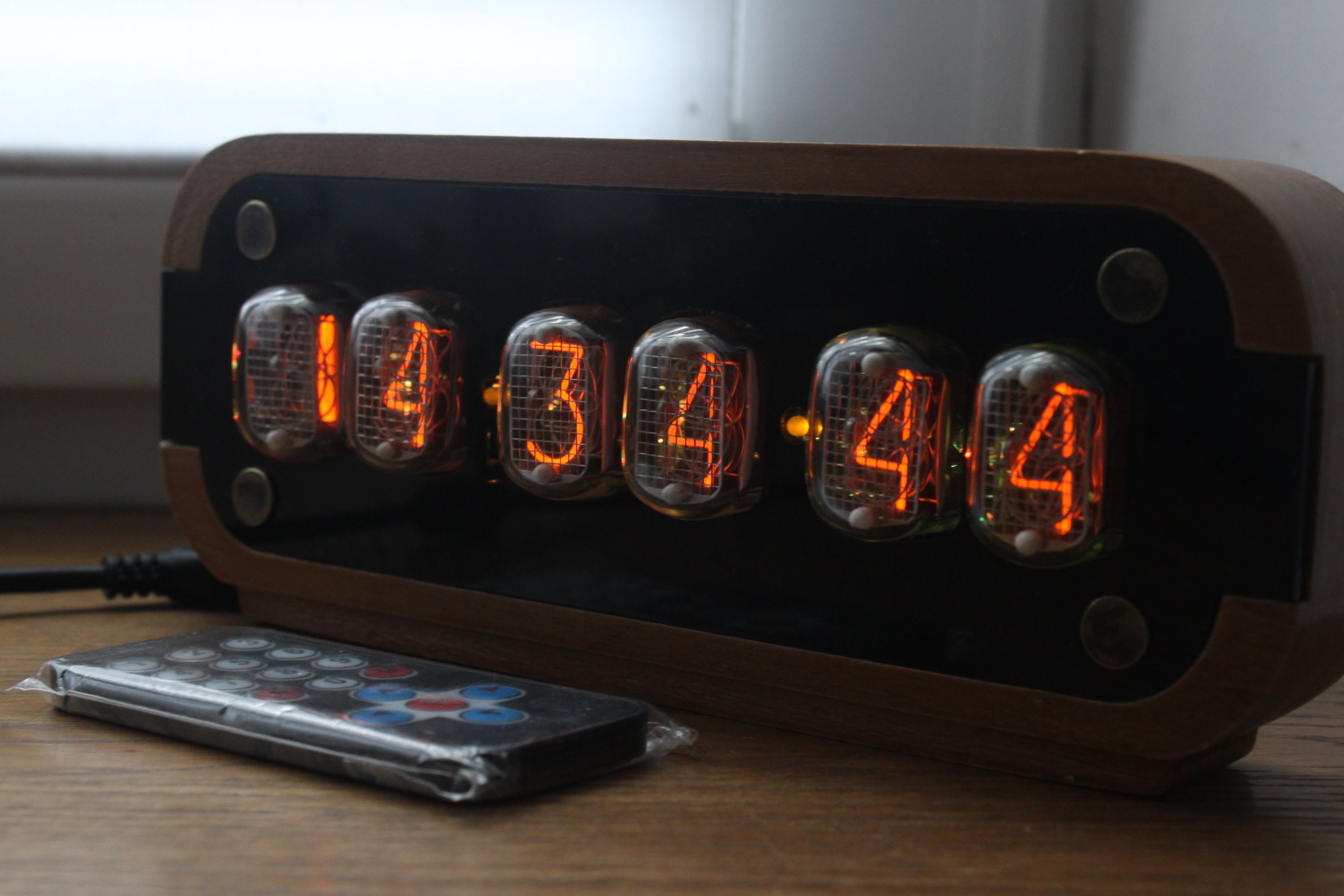 Nixie tube clock in12 desk alarm clock with motion sensor Etsy