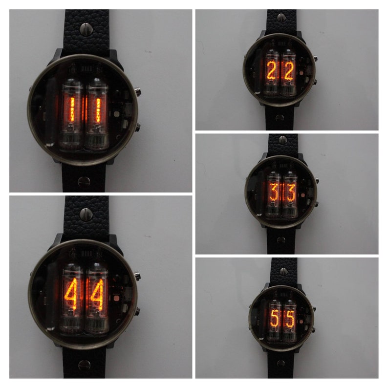 nixie tube watch wrist IN-16 clock with ultra rare grid and digits font style, please check description for more history image 9