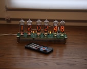 Nixie tube clock include IN-14 tubes and case old school combined with handmade retro decor art Vintage Table Clock USB type C