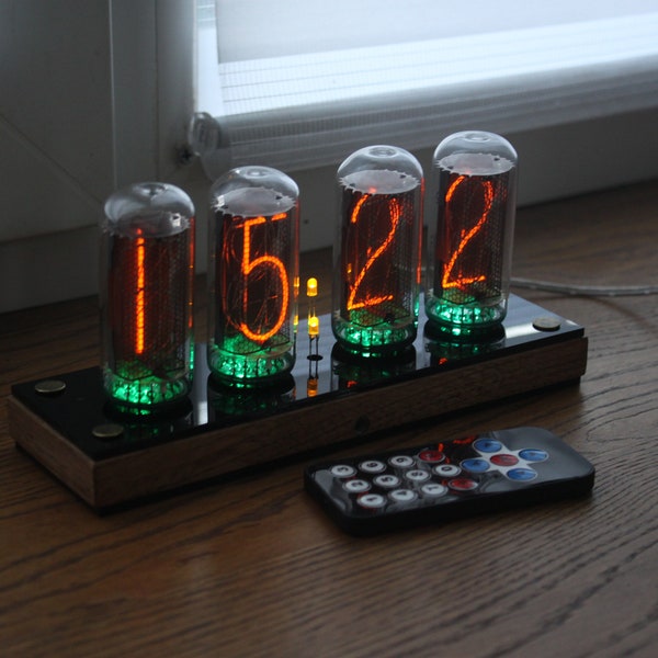 Nixie tube clock include IN-18 tubes with enclosure old school combined with handmade retro decor art Vintage Table Clock
