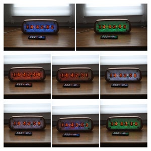 Nixie tube clock with IN-12 tubes with enclosure fully assembled, handmade retro decor art, Vintage Table Clock image 10