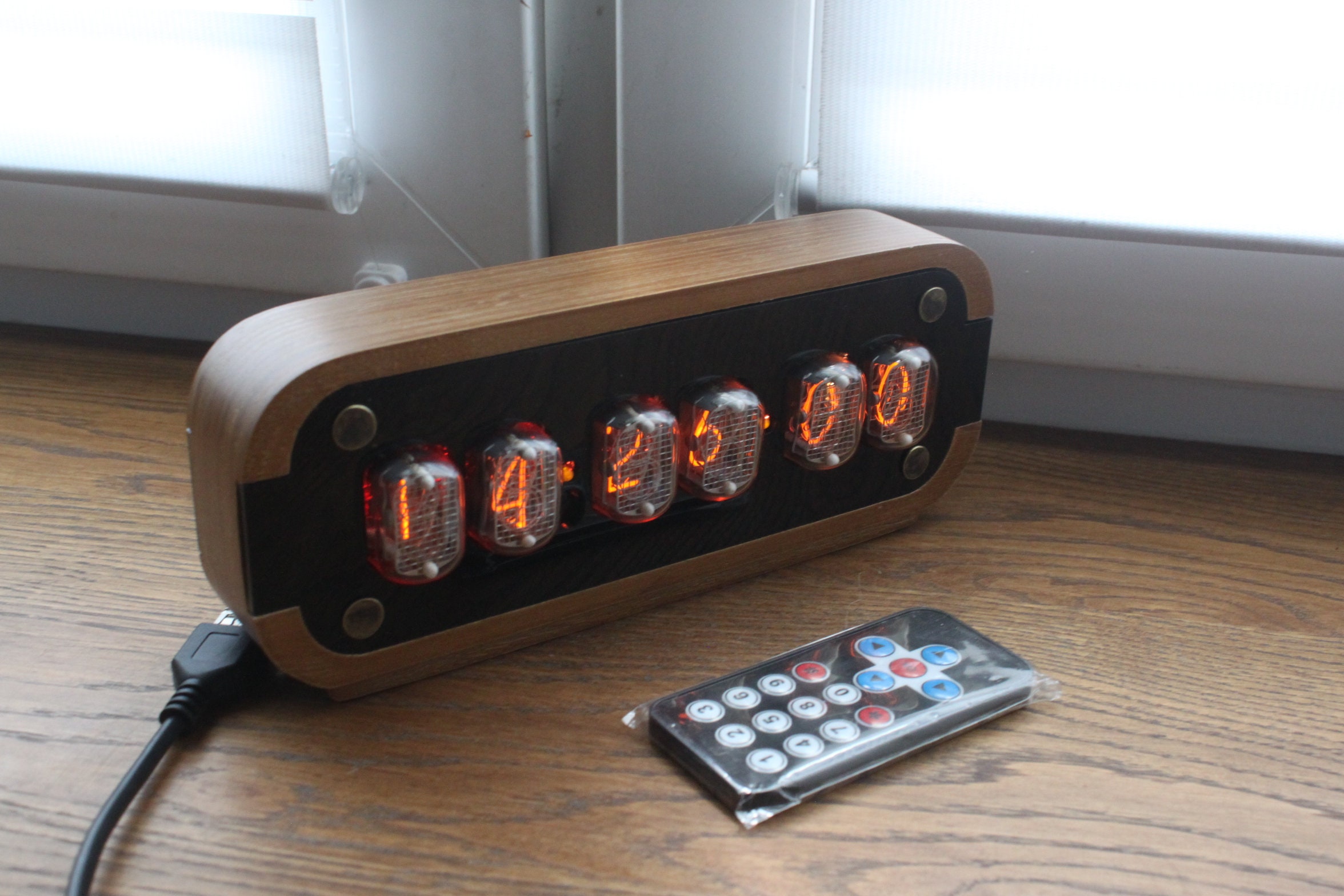 Nixie tube clock in12 desk alarm clock with motion sensor Etsy