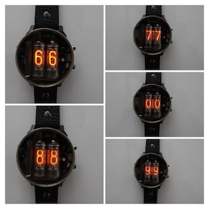 nixie tube watch wrist IN-16 clock with ultra rare grid and digits font style, please check description for more history image 8