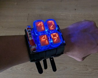 Nixie tube watch IV-19 Numitron clock timepiece neon-lit wristwatch glowing gas discharge tubes charge jack type C accelerometer