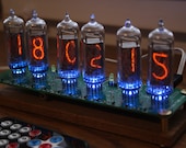 Nixie tube clock include IN-14 tubes and case old school combined with handmade retro decor art Vintage Table Clock USB type C