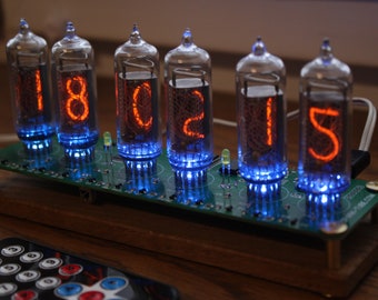 Nixie tube clock include IN-14 tubes and case old school combined with handmade retro decor art Vintage Table Clock USB type C