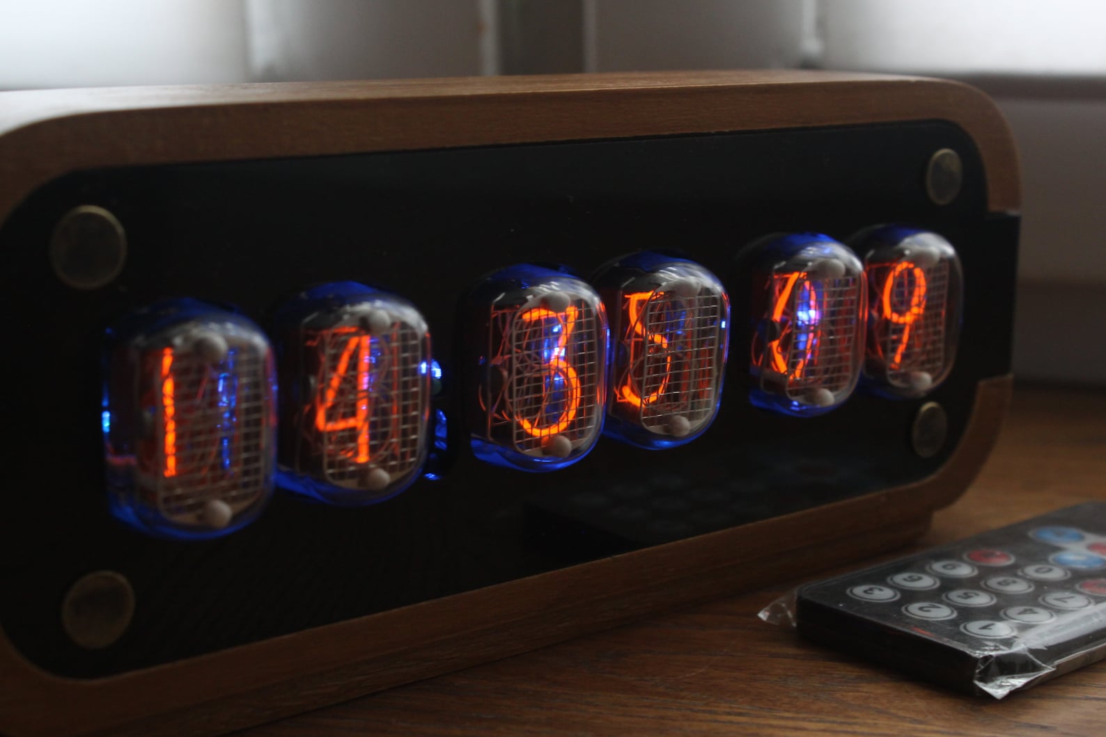Nixie tube clock in12 desk alarm clock with motion sensor Etsy