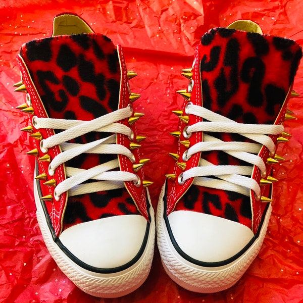 Leopard spiked Converse shoes