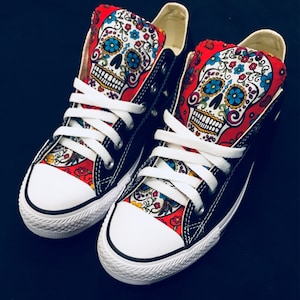 Sugar Skull Converse Chuck Taylor Shoes Etsy