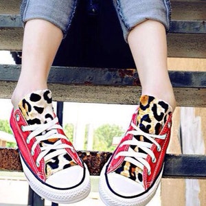 Red and leopard converse clearance