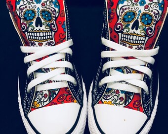 sugar skull tennis shoes