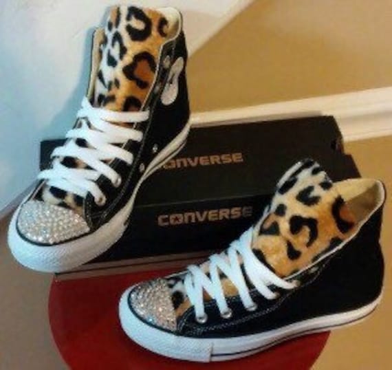 converse shoes leopard print