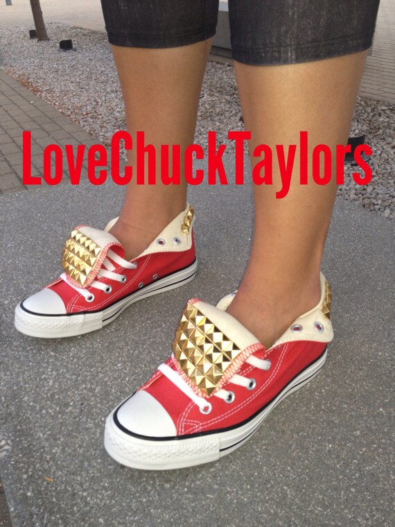red studded converse