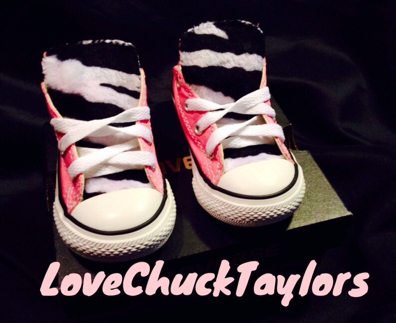 Custom Converse Chuck Taylor Zebra Print Pink Toddler Shoes Etsy