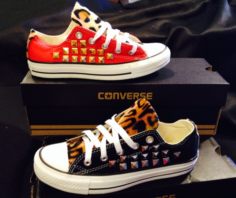 animal print converse shoes