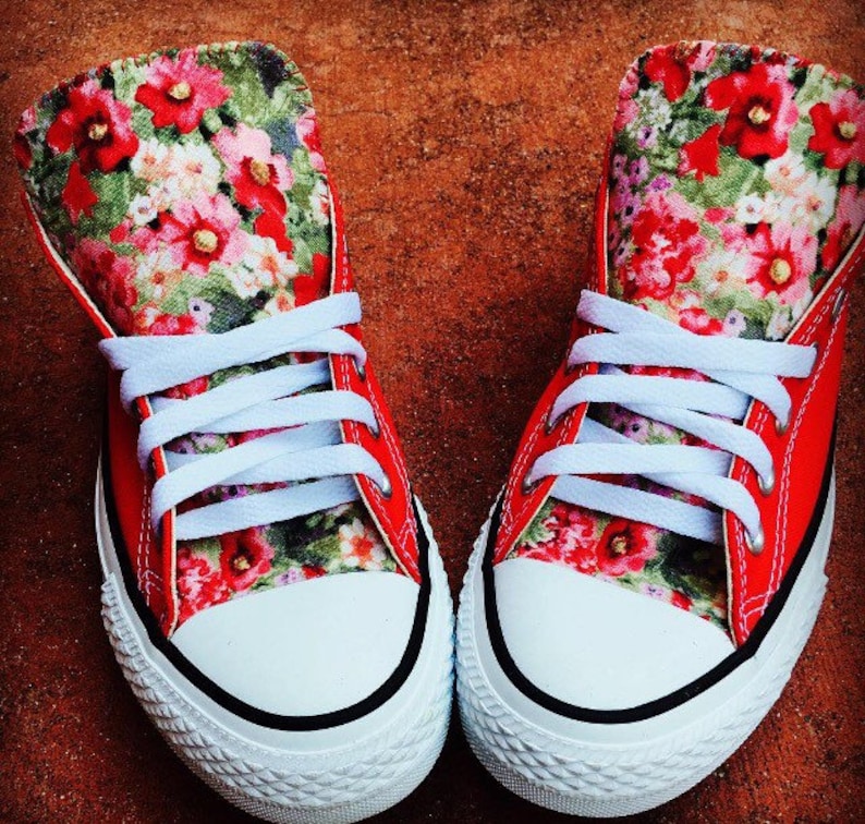 floral converse low tops