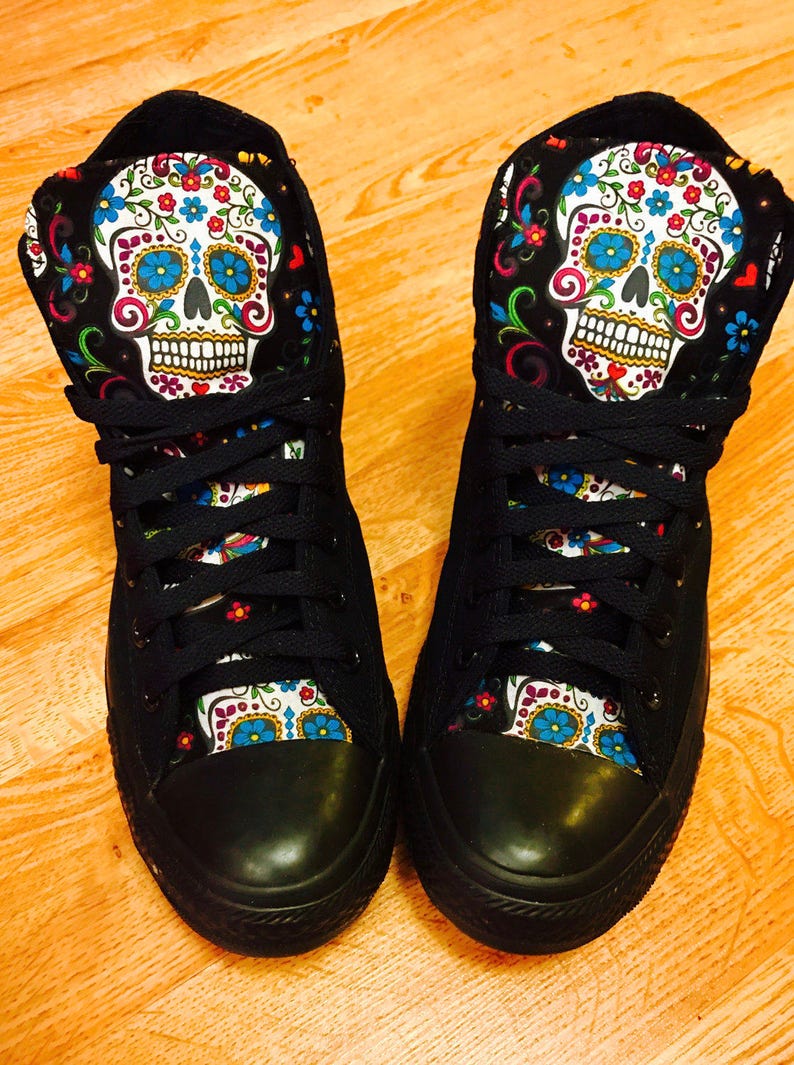 Sugarskull Converse Chuck Taylors High Tops image 5