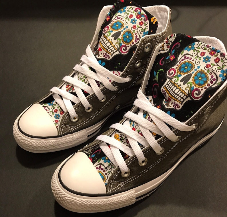 Sugarskull Converse Chuck Taylors High Tops image 6