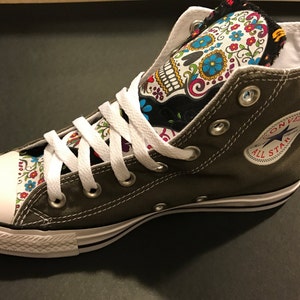 Sugarskull Converse Chuck Taylors High Tops image 8