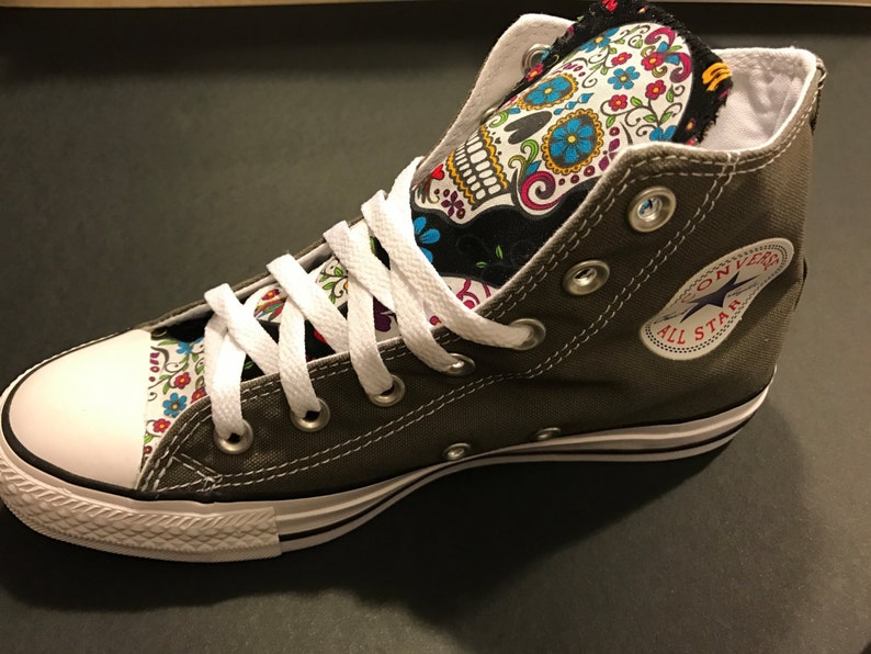 Sugarskull Converse Chuck Taylors High Tops image 8