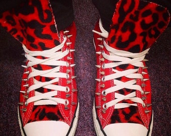 Red Leopard Converse Chuck Taylor All Star Shoes Any Size Any Color