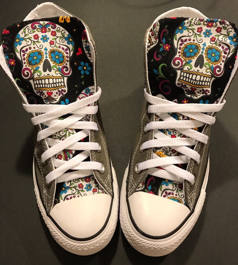 Sugarskull Converse Chuck Taylors High Tops image 7